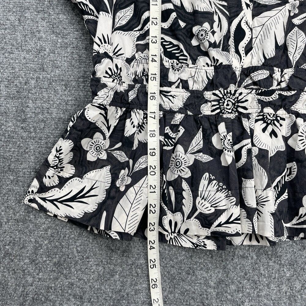 Anthropologie Somerset Blouse Womens Size Large Smocked Waist V Neck Peplum Hem - Picture 8 of 9